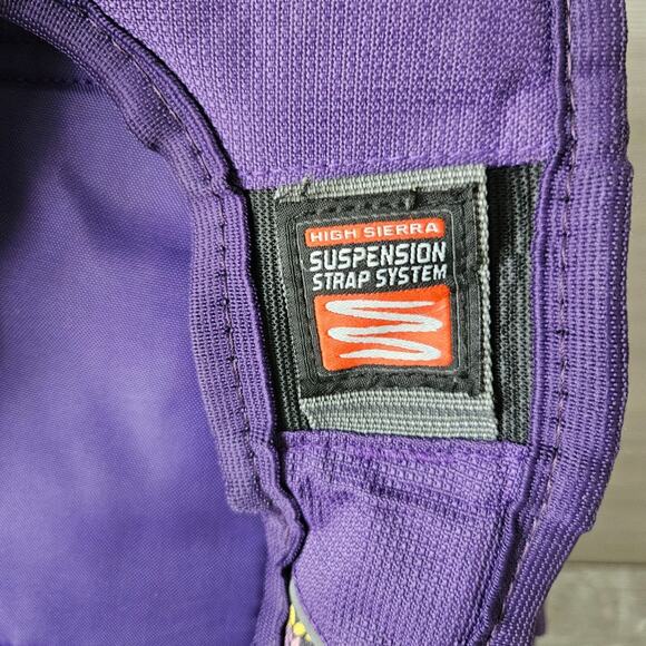 High Sierra Loop Daypack Water Resistant Backpack Purple Large Travel School Gym - Picture 10 of 16